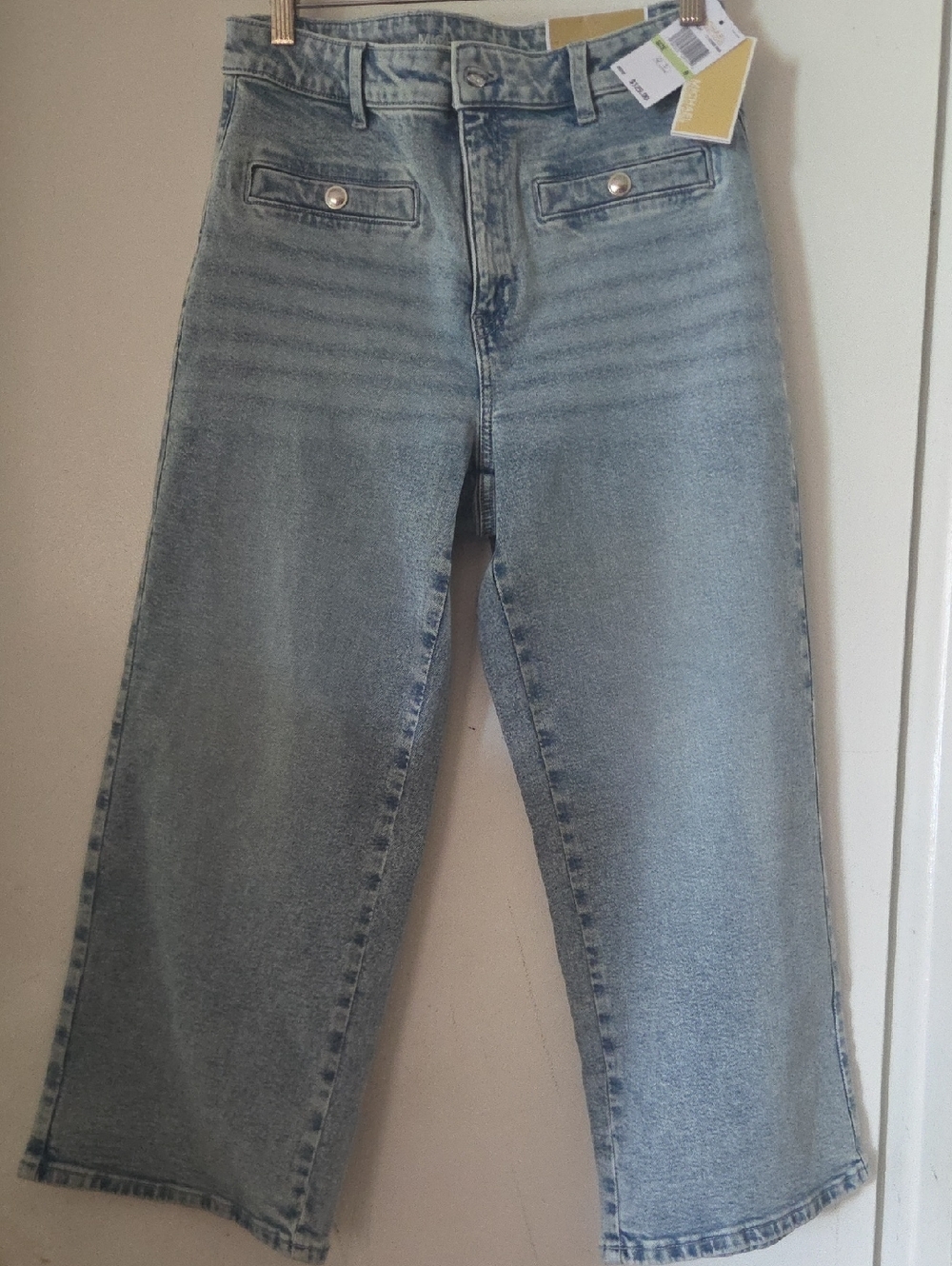 Light Blue High-Waist Crop Wide-Leg Women’s Jeans